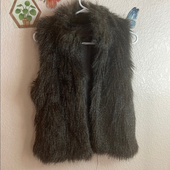 Faux Fur Vest in Dark Brown - Picture 1 of 7